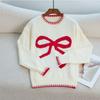 Autumn and winter sweet and versatile loose large size long-sleeved round neck Christmas knitted sweater women