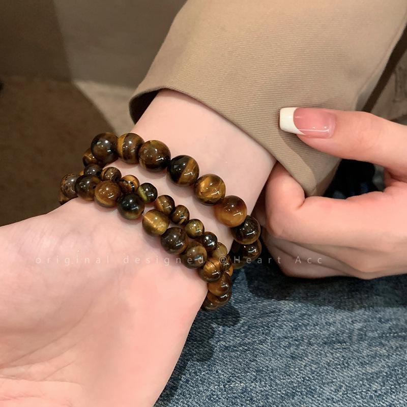 2024 Women's Chinese Style Tiger Eye Beaded Friendship Bracelet - Elegant, Unique Design