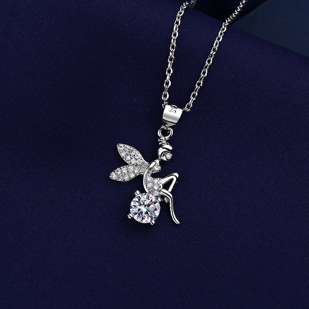 925 Silver Necklace For Women Round Pendent Sparkling Pave CZ Necklace Fashion Anniversary Birthday Jewelry Gifts N755