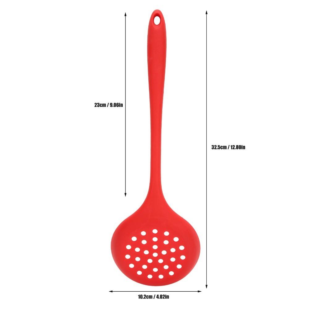 2PCS Silicone Slotted Spoon Non-Stick Heat-Resistance Skimmer Strainer Long Handle Multifunctional Colander Spoon Cooking/Frying