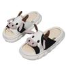 Fashion Women Cute Cartoon Cow Linen Slippers Spring Anti-slip Slides Couples Home Non-slip Flip Flops Casual Slip on Platform Slippers