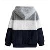 Korean Style Men S Color Block Loose Jacquard Hooded Sweatshirt