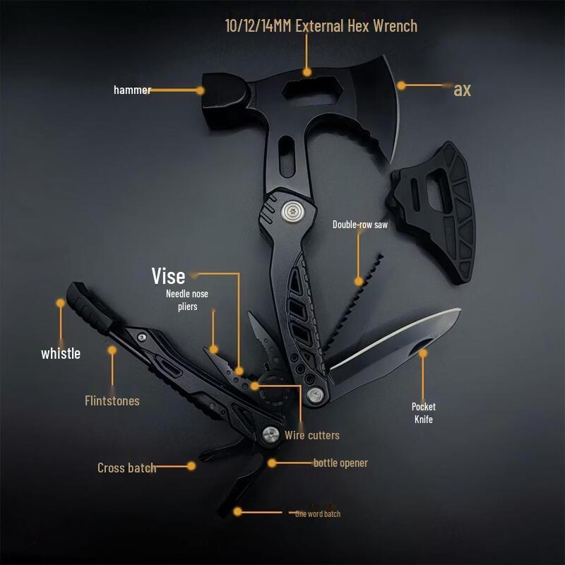 Multi-functional Folding Axe Plier Hammer Tool