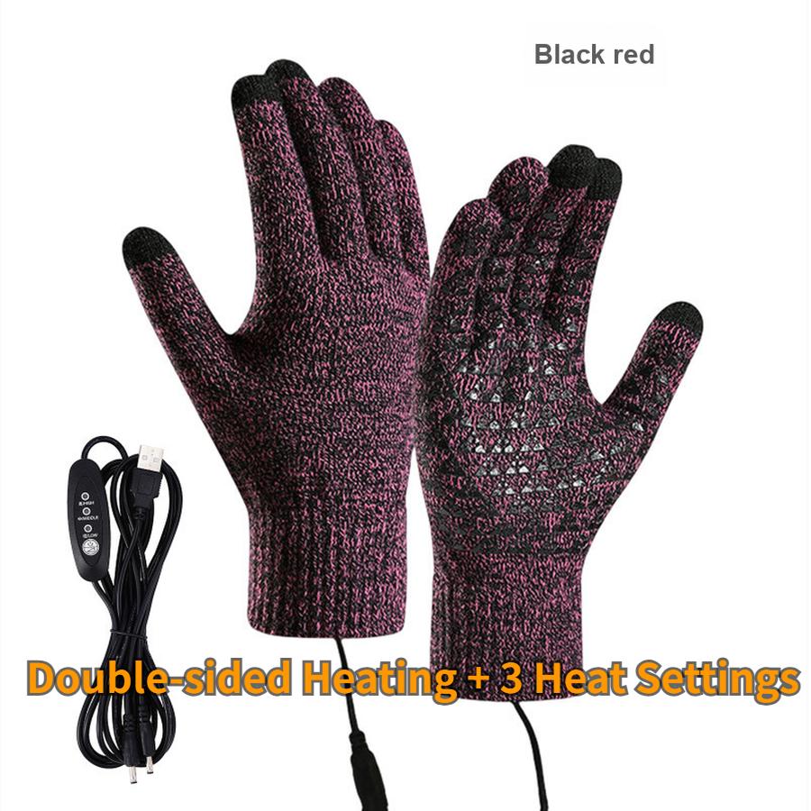 USB Heated Gloves Winter Warm Control Touch Screen Office Outdoor Skiing Riding Anti-Slip Gloves