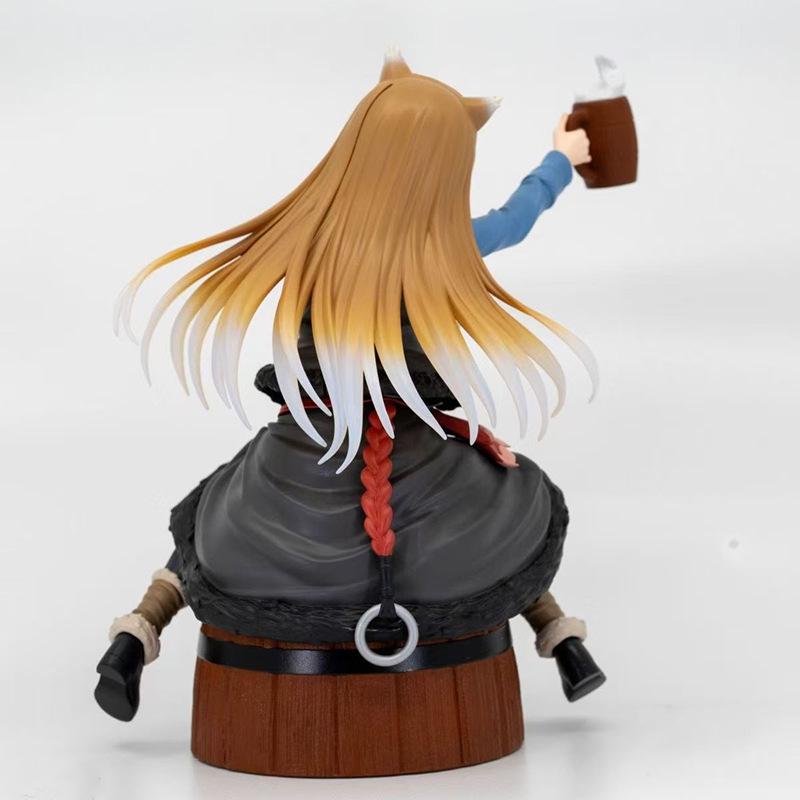 Spice and Wolf Holo Barrel Anime Figure: Beautiful Sitting Girl Car Decor