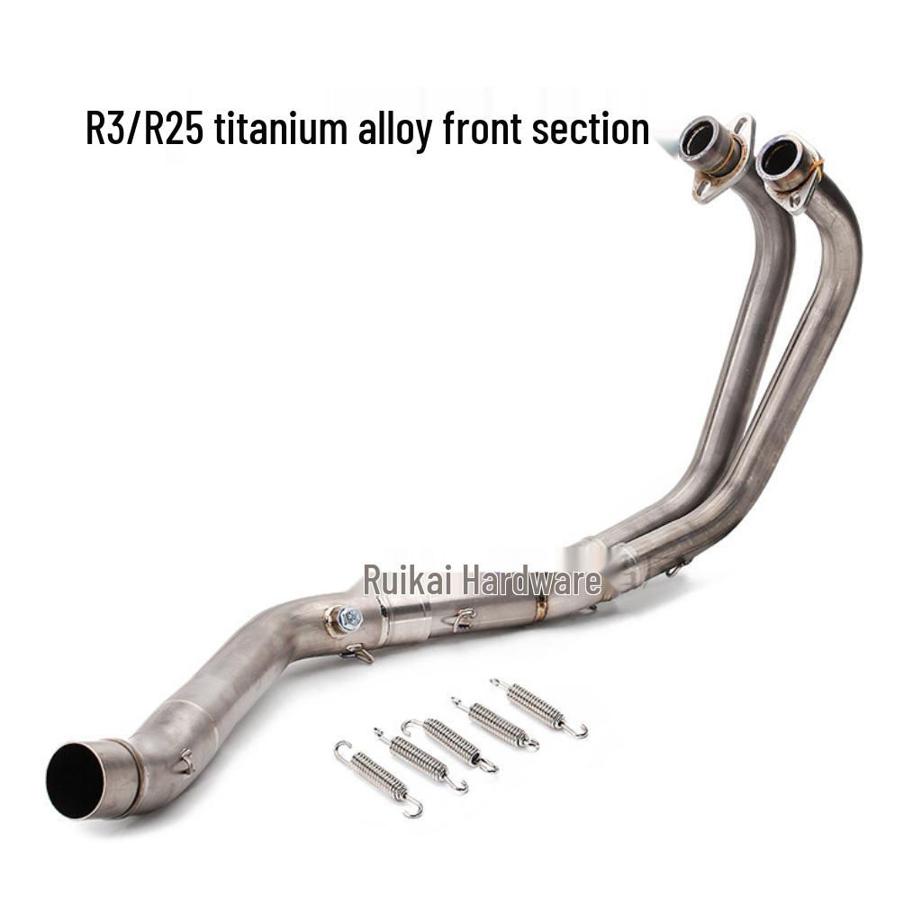 Compatible Exhaust Pipes for Stainless Steel & Titanium Alloy Front/Mid Sections - YZF-R3/R25/MT03