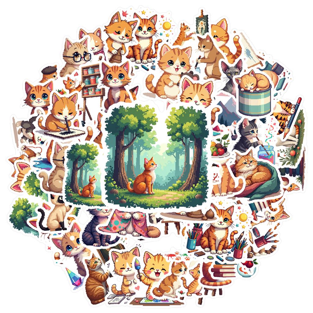 35pcs-100pcs Decals  vinyl Cute Stickers Vinyl Stickers Cat Stickers for  DIY notebooks embellish instruments decorate suitcases