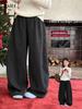 YOJIA Winter 2025 Loose Fit Girls' Plus Velvet Thick Pants