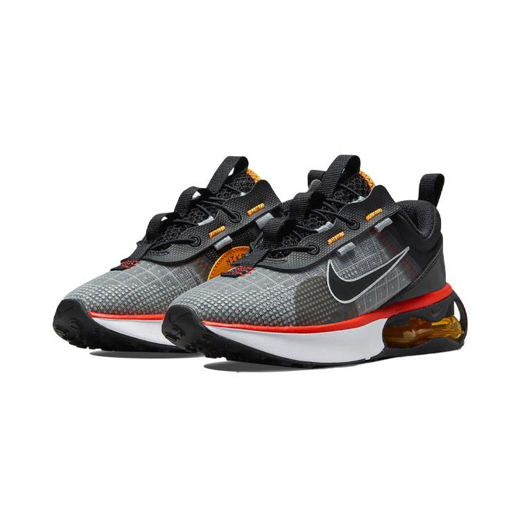 New Nike Air Max 2021 Slip-Resistant Cushioning Wear-Resistant Running Shoes Gray Red Children Aged 3-7 Years Old DB1109-005