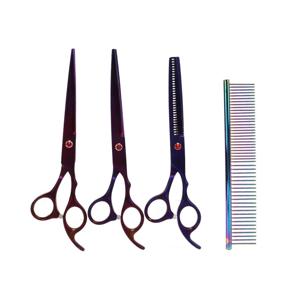 5 Pcs 7 Inch Professional Grooming Scissors Stainless Steel Rabbit Grooming Scissors Set for Small