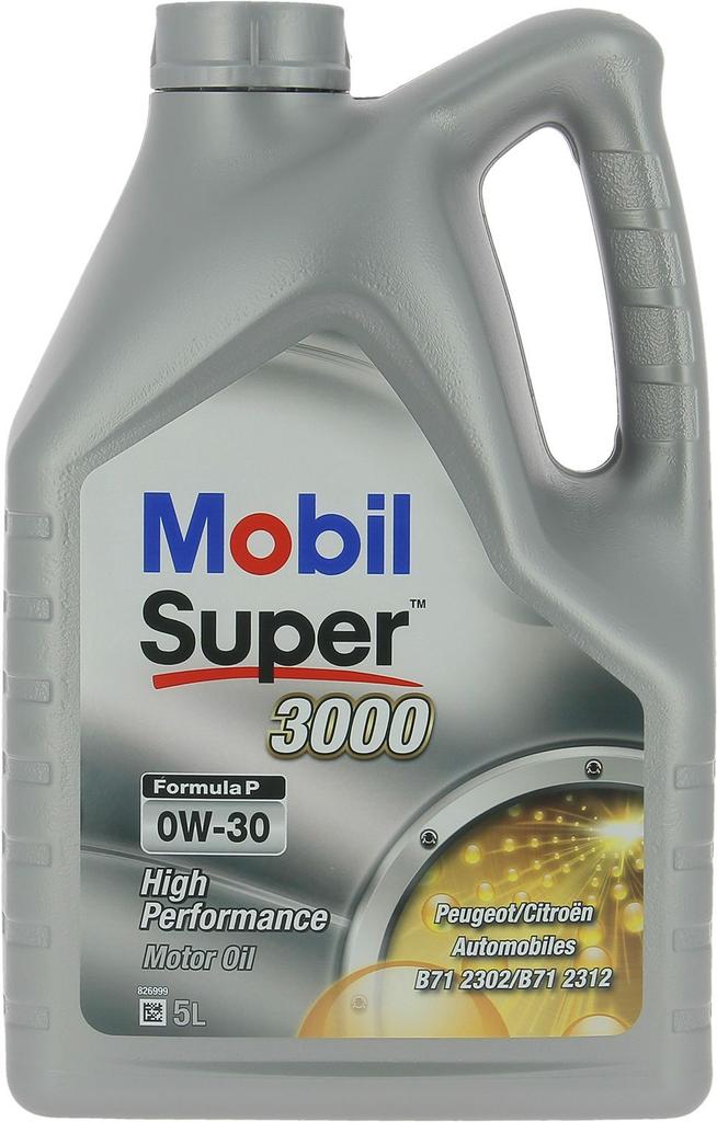 Huile moteur 0W-30 Synthétique - MOBIL - Super 3000 - Formula-V -bidon 5L - haute performance