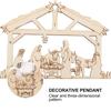 A Top Quality Jesus Manger Wooden Hanging Pendants House Shape Christmas Tree Decorations Religious Wood Gifts for Home Cafe