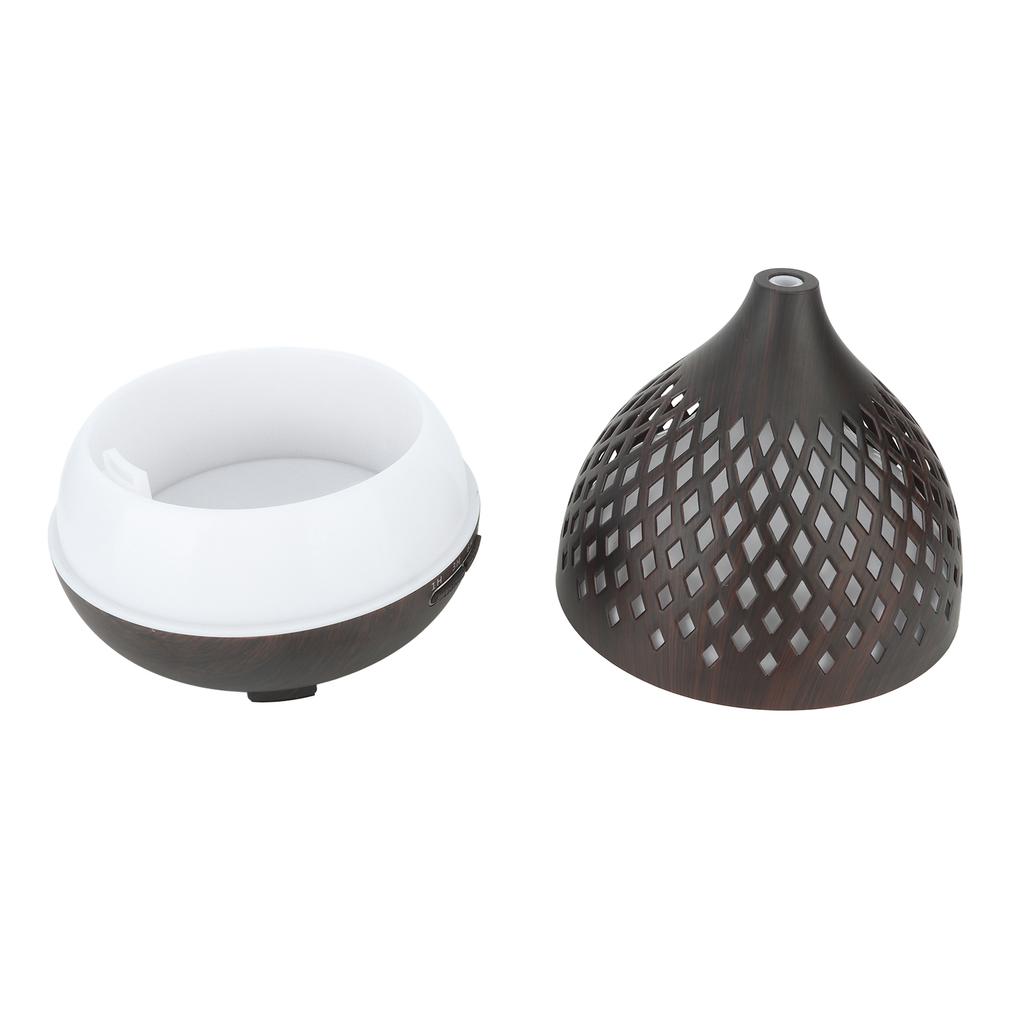 Water Drop Hollow Humidifier Aroma Diffuser Wood Grain Remote Control Air Humidifier with Colorful Night Light for Home