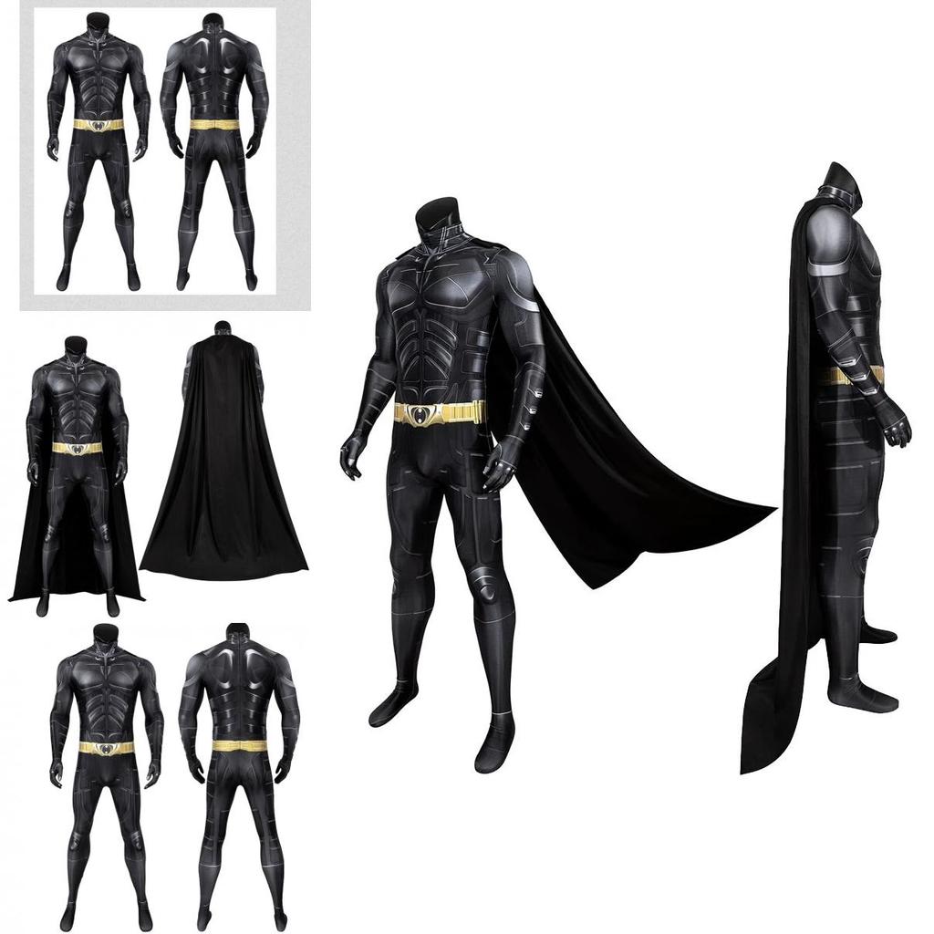 Il Cavaliere Oscuro Batman Bruce Wayne Tuta con Mantello Costume di Halloween