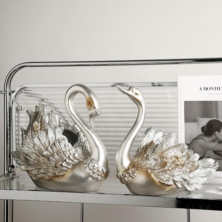 Swan Wine Rack Ornament - Elegant Display for Living Room or Dining Cabinet