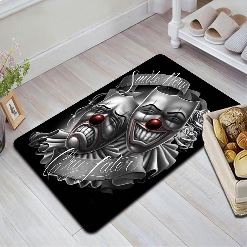 Laughing Crying Clown Face Rug Floor Mat for Living Room or Bedroom Soft and Comfortable Carpet a Gift for Birthday and Holiday.ZFF0913290