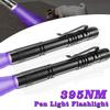 395nm UV Flashlight Ultraviolet Torch With Pen Clip Portable Violet Light Pet Urine Scorpion Detector UV Lamp Use AAA Batteries