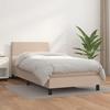 Bed Frame with Mattress - Maison Exclusive - 90x190 Cm - Cappuccino Faux Leather - Adjustable Headboard