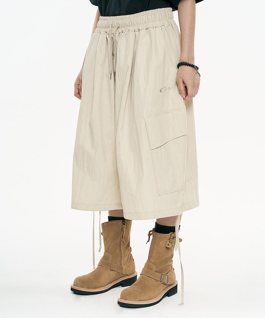 EASY NO EASY Balloon Bermuda Nylon Pants - Beige
