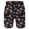 Cartoon Music Colorful Graffiti Beach Shorts Men 3d Print Swim Trunks Summer Surf Board Shorts 80s 90s Street Short Pants
