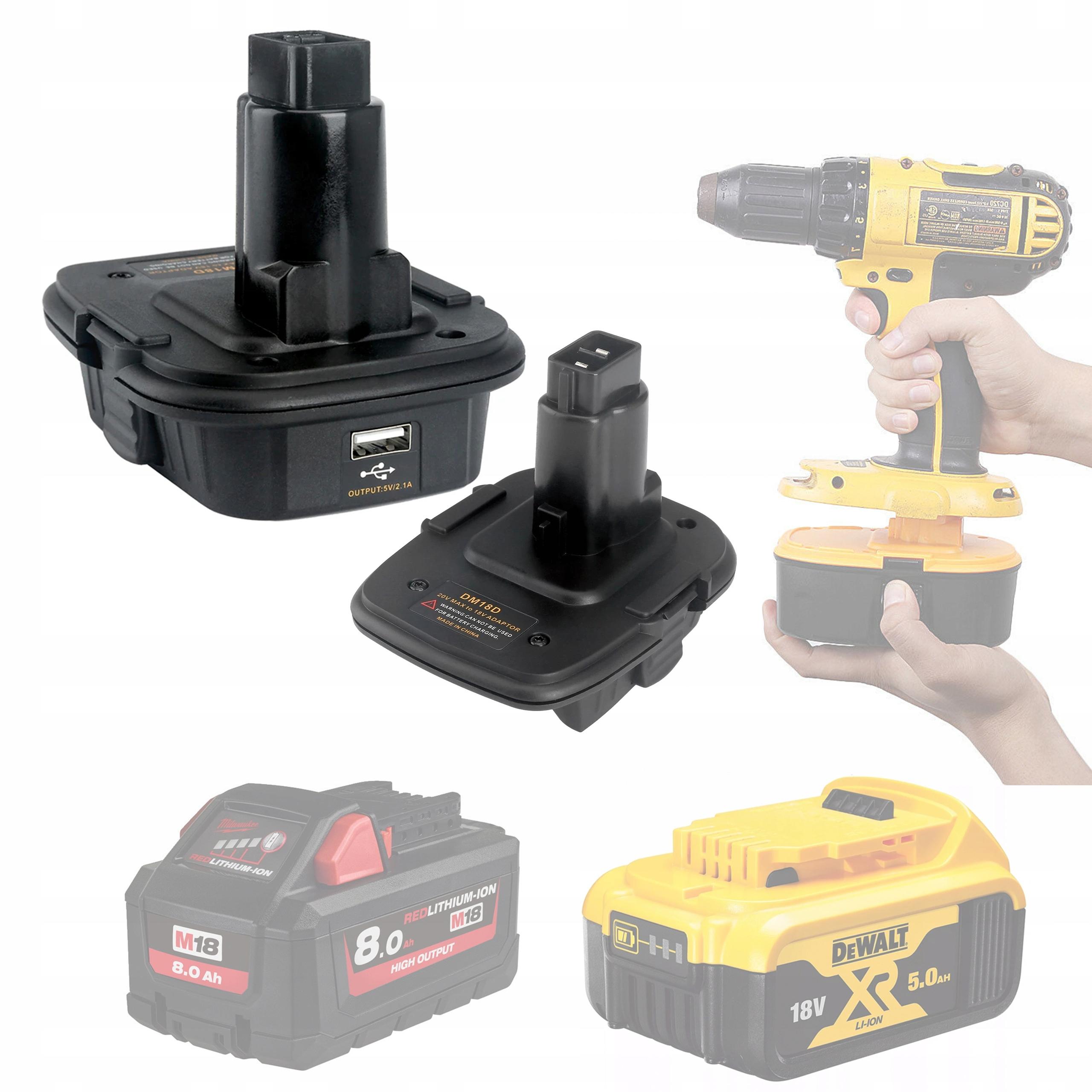 Adattatore Rosfix DCA1820 per Batterie Dewalt e Milwaukee – Compatibilità con 18V/20V | Montaggio Facile | Aumenta l'Efficienza del Lavoro
