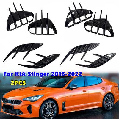 2PCS For KIA Stinger 2018- Car Front Rear Bumper Spoiler Fender Side Vent Cover Canard Splitter Trim Auto Accessories