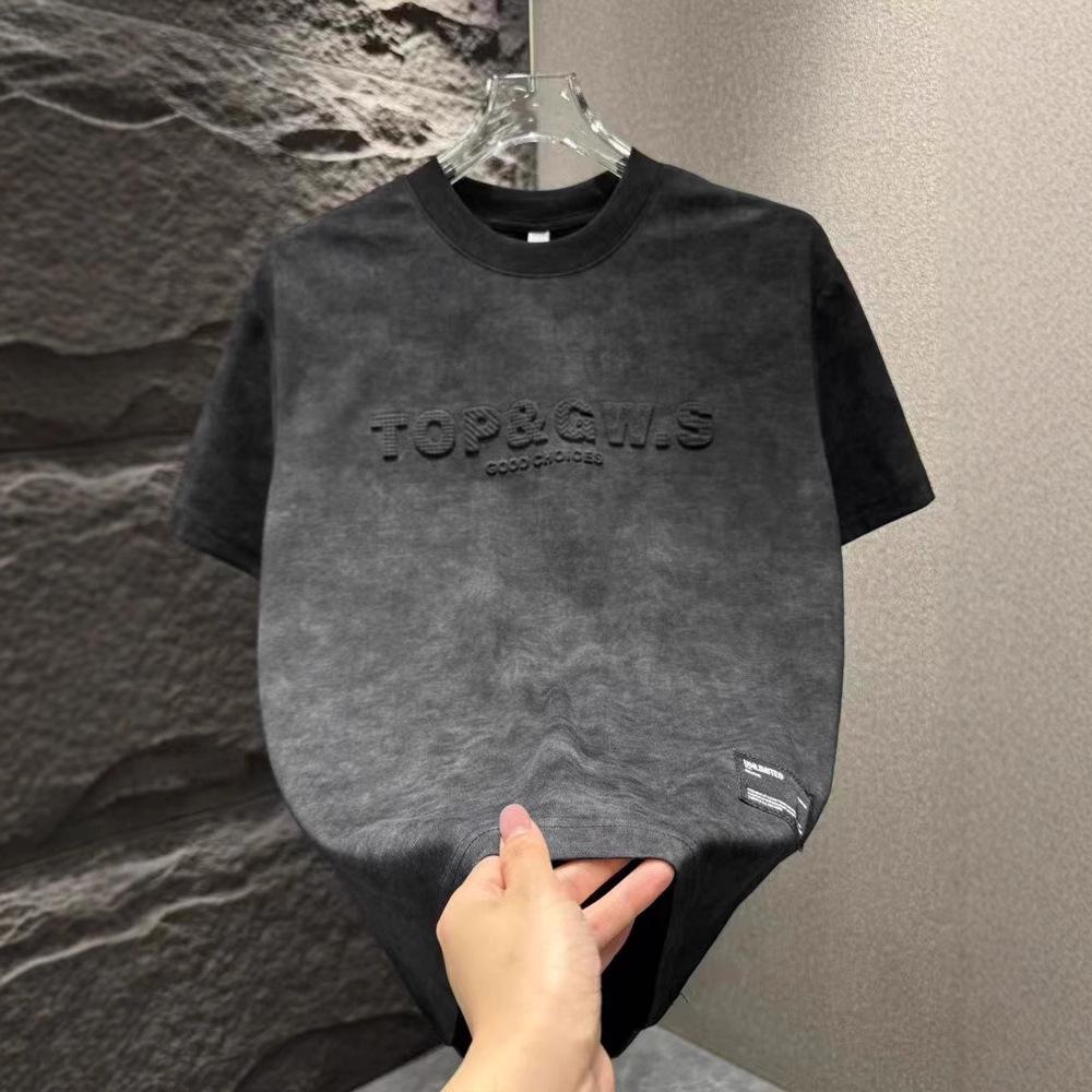 2025 Modă Bărbați Tie-Dye Gât Rotund Mânecă Scurtă Tricou Casual - Stil de Cuplu Versatil și la Modă