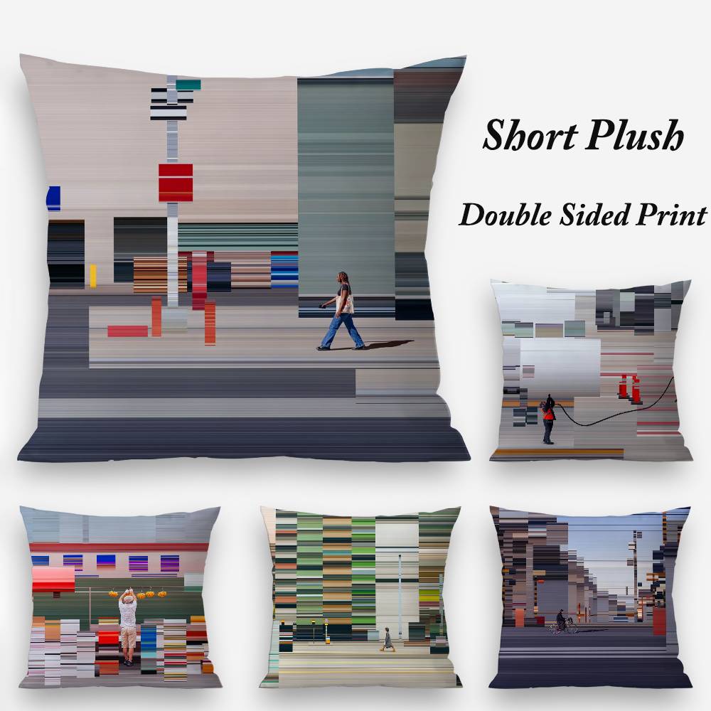 World Premium Printing Pillow Case Plush Fabric Soft Double Sided Print Home Sofa High Quality Cushion Cover Throw