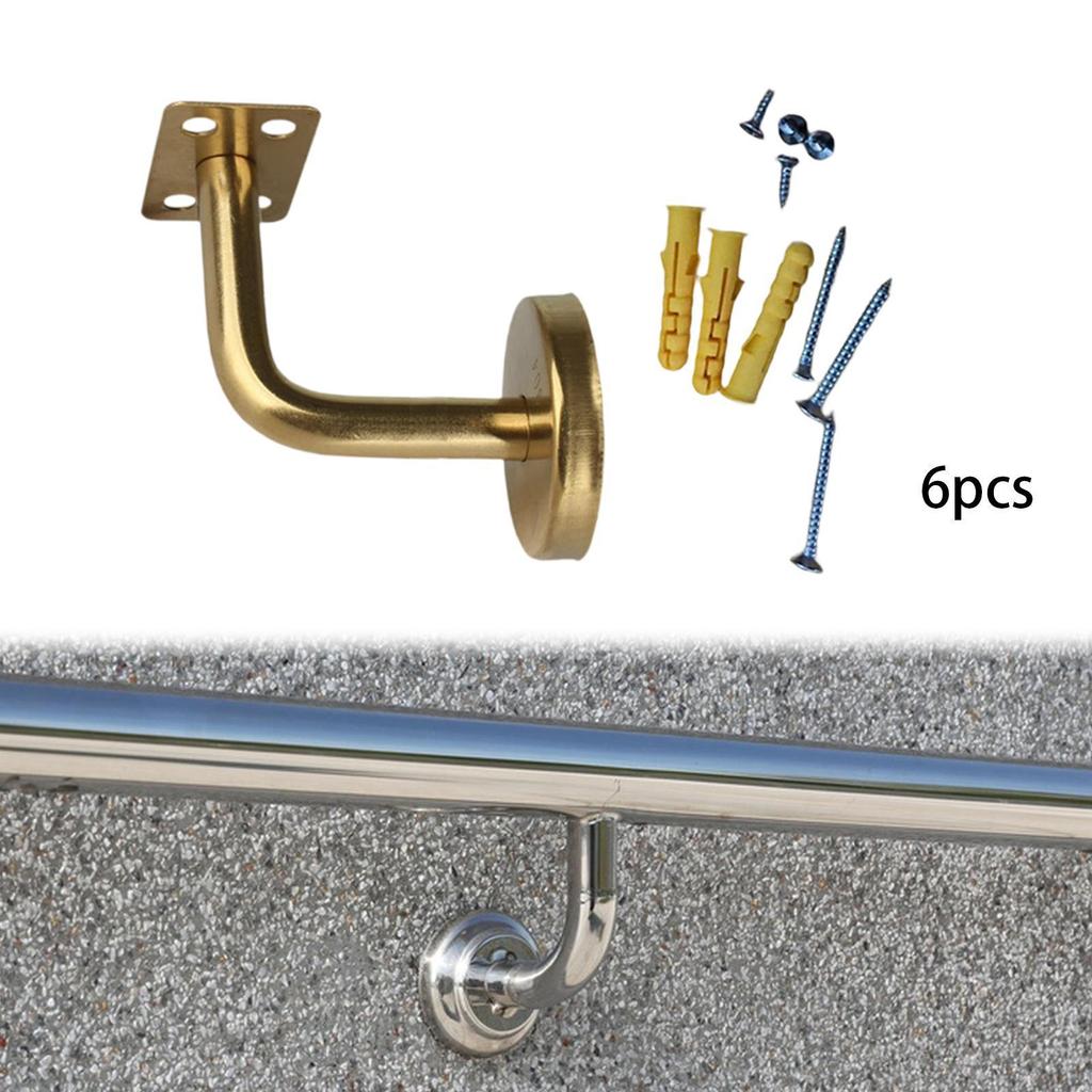 6 Pieces Banister Support Stairs Hand Rail Brackets Corridor Outdoor Indoor Railing Versatile