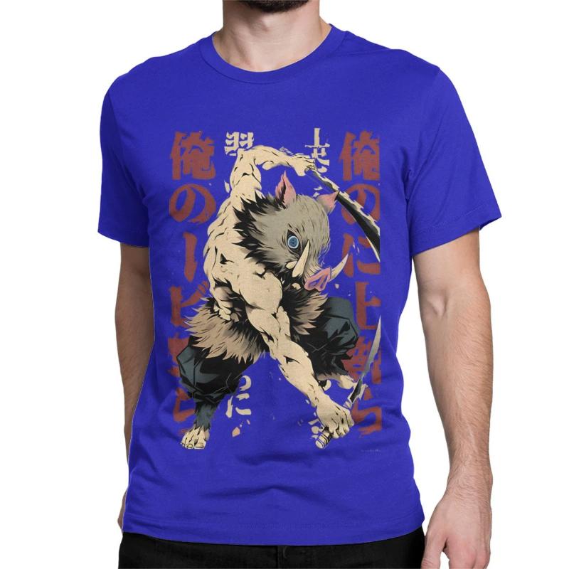 Inosuke Demon Slayers Men Women T Shirt Japanese Anime Nezuko Casual Tees Short Sleeve O Neck T-Shirts Pure Cotton Clothes