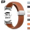Cinturino in Pelle Senza Spazi per Samsung Galaxy Watch 7/6/5 40mm 44mm 6 Classic 47mm 43mm Cinturino Quick Fit Bianco con Fibbia Magnetica a D