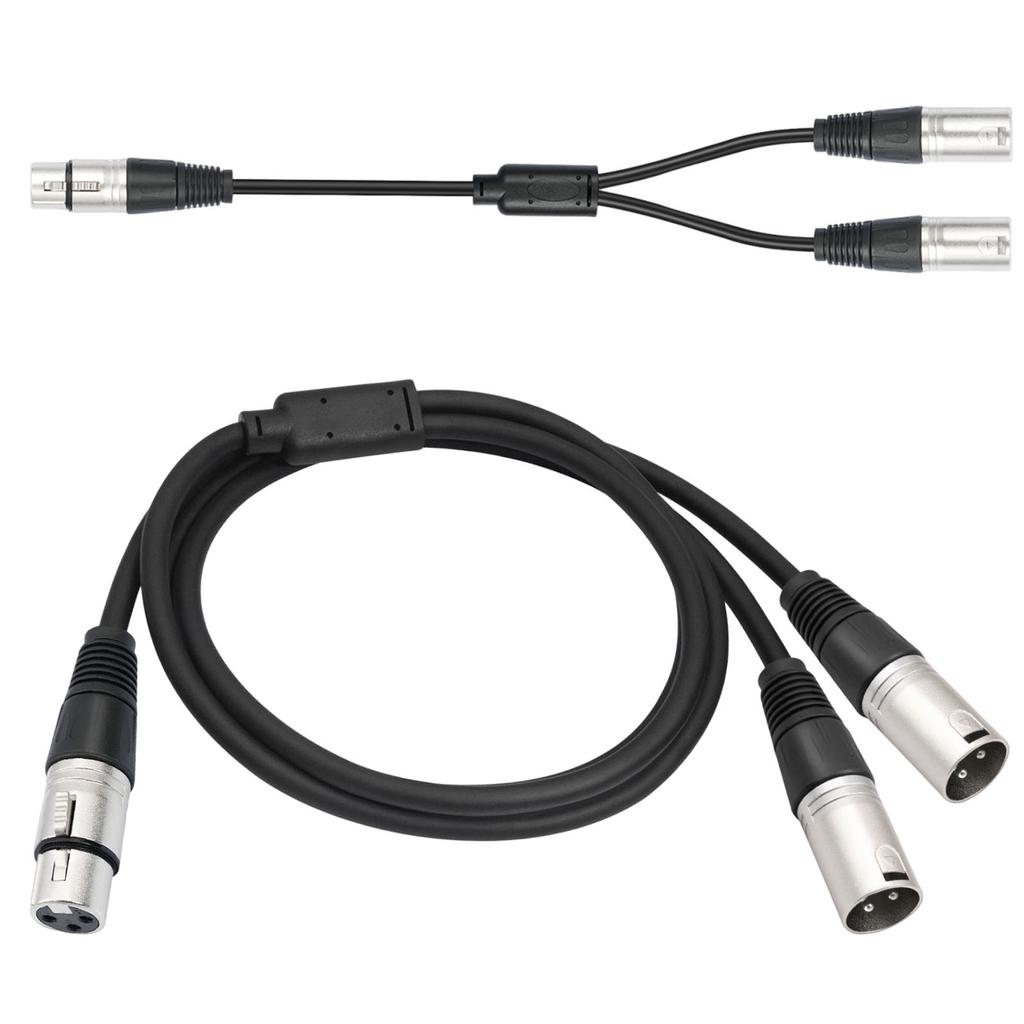 Speaker Splitter Patch Y Cord 1 XLR Female To 2 XLR Male Stereo Audios Adapter Patching Cable for Mixer Microphone Amplifier