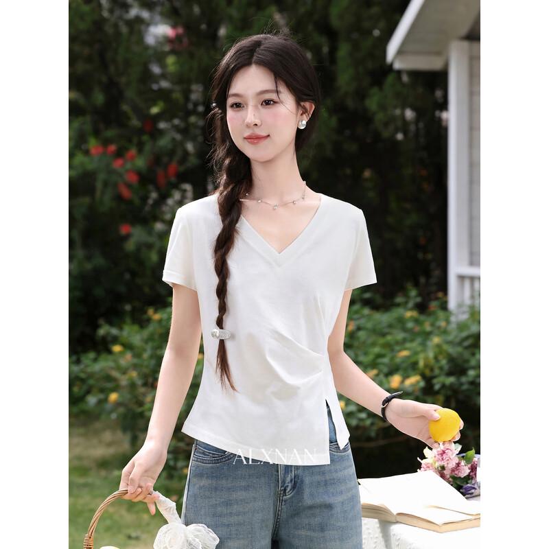 Women s V-Neck Slim Fit Short Sleeve T-Shirt S