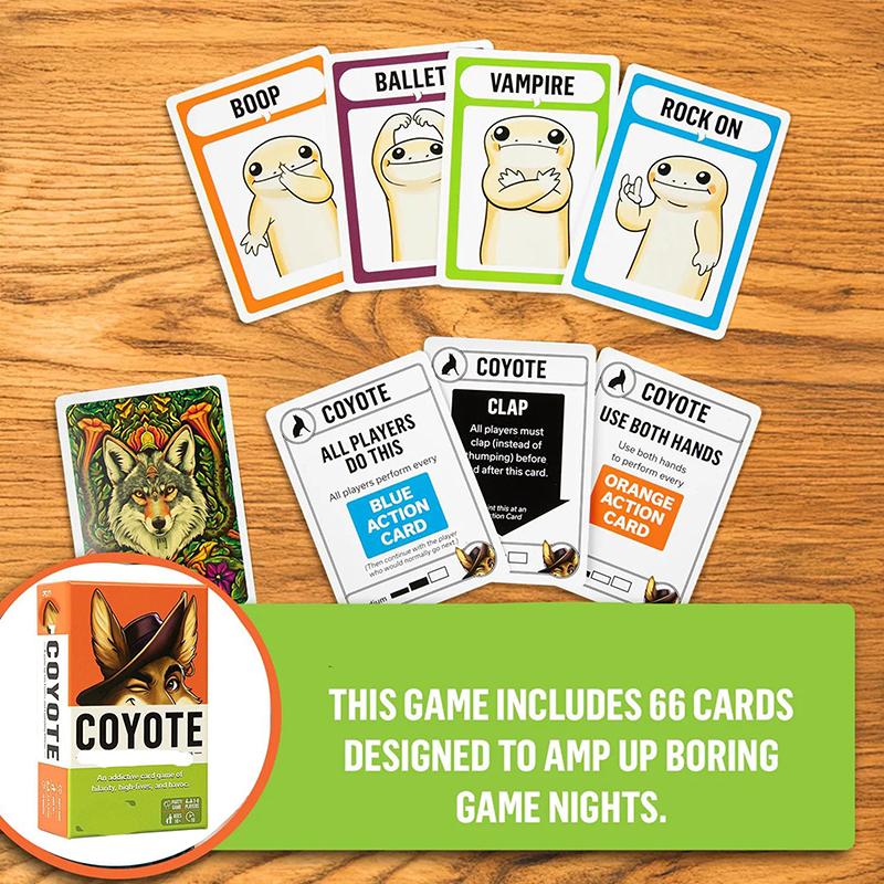 Coyote Game, Coyote Party Card Game, Meet The Action-Packed Card Game Full Of High Fives And Havoc, Funny Action Card Games