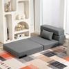 3 in 1 Sleeper Chair with Linen Look 80 x 80 x 64 cm Dark Grey