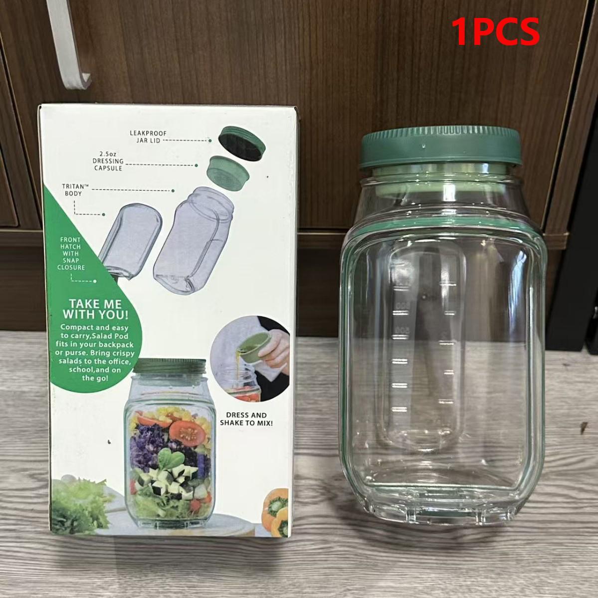 

New Leakproof Salad Container Plastic Salad Pod Portable Breakfast Fruit Storage Box Keep Fresh Organizer for Picnic Home Office