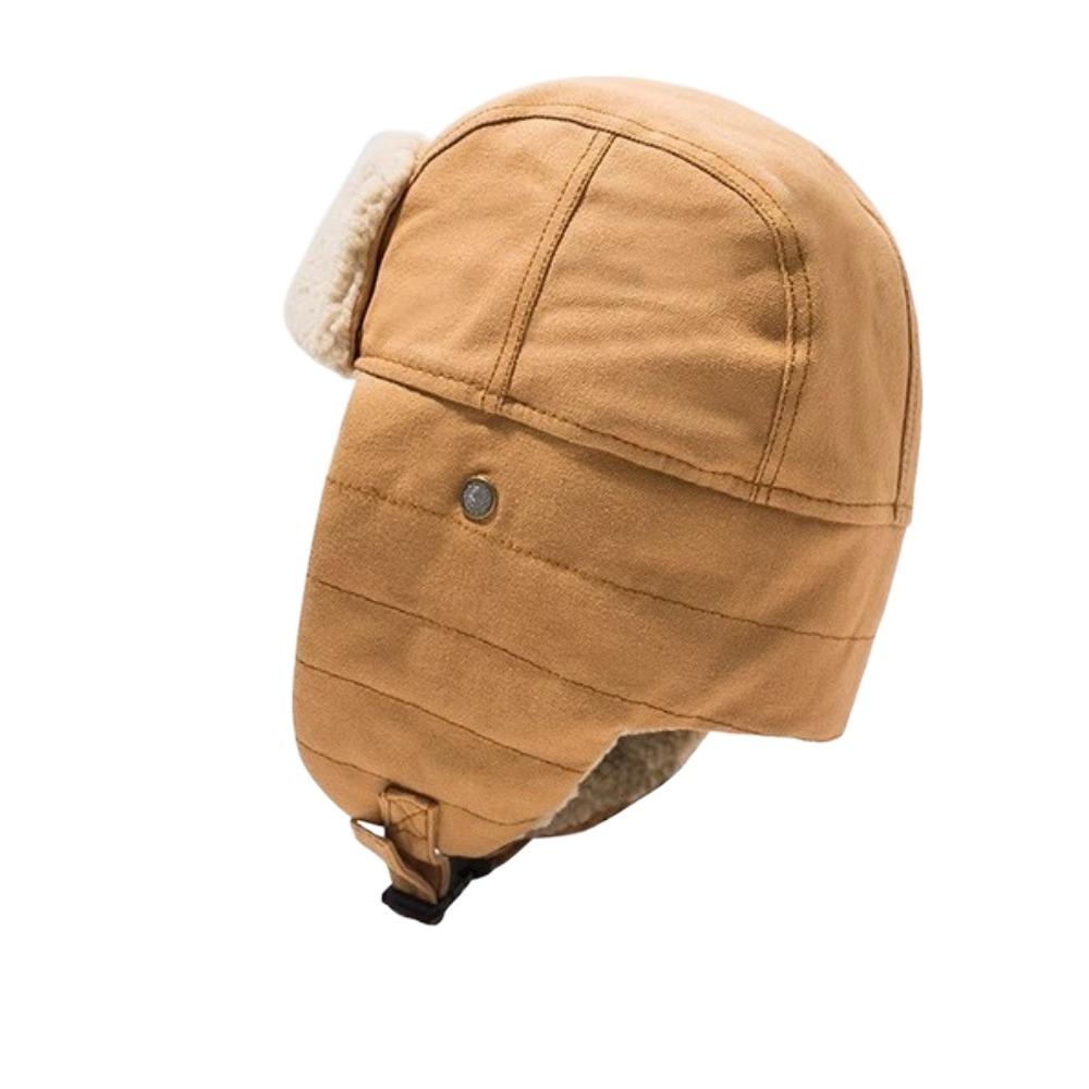 Windproof Ear Protective Hat Thickened Lei Feng Cap Simple Winter Plush Hat  Ski