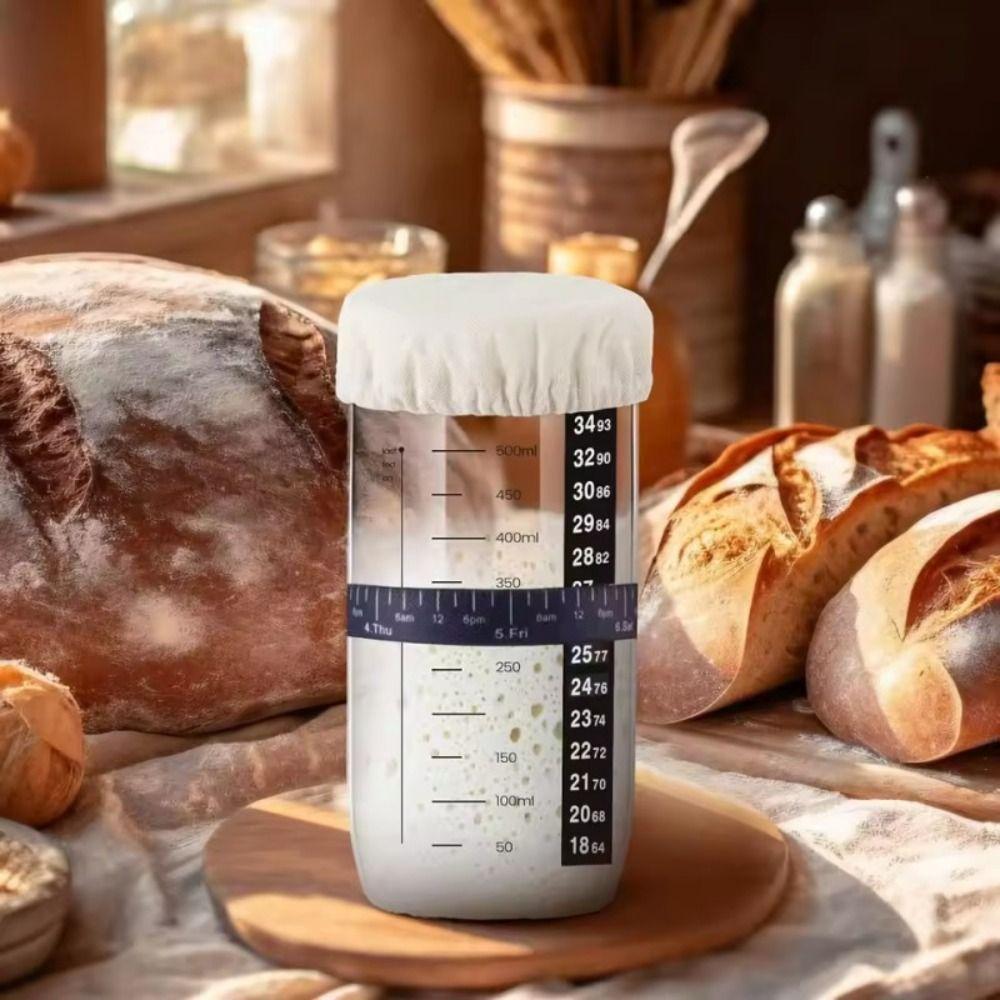 Zestaw słoików na zakwas 730 ml Szklany żaroodporny pojemnik na zakwas ze wskaźnikiem temperatury Wielokrotnego użytku słoik fermentacyjny
