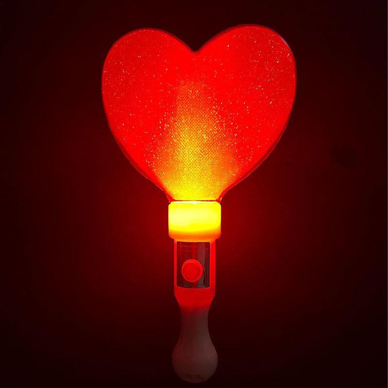 Light-Up Heart & Pentagram Glow Stick with Sound Shaker for Creative Activities