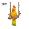 Parrot Ornament Resin Swing Figurine, Outdoor Hanging Animal Sculpture, Tropical Decorative Figurine Bird Statue for Patio, Lawn, Garden, Balcony