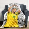 Football Legend Celebration Pose printed flannel breathable and warm blanket, a stylish home gift, suitable for home, office and bedspread use. 15a138