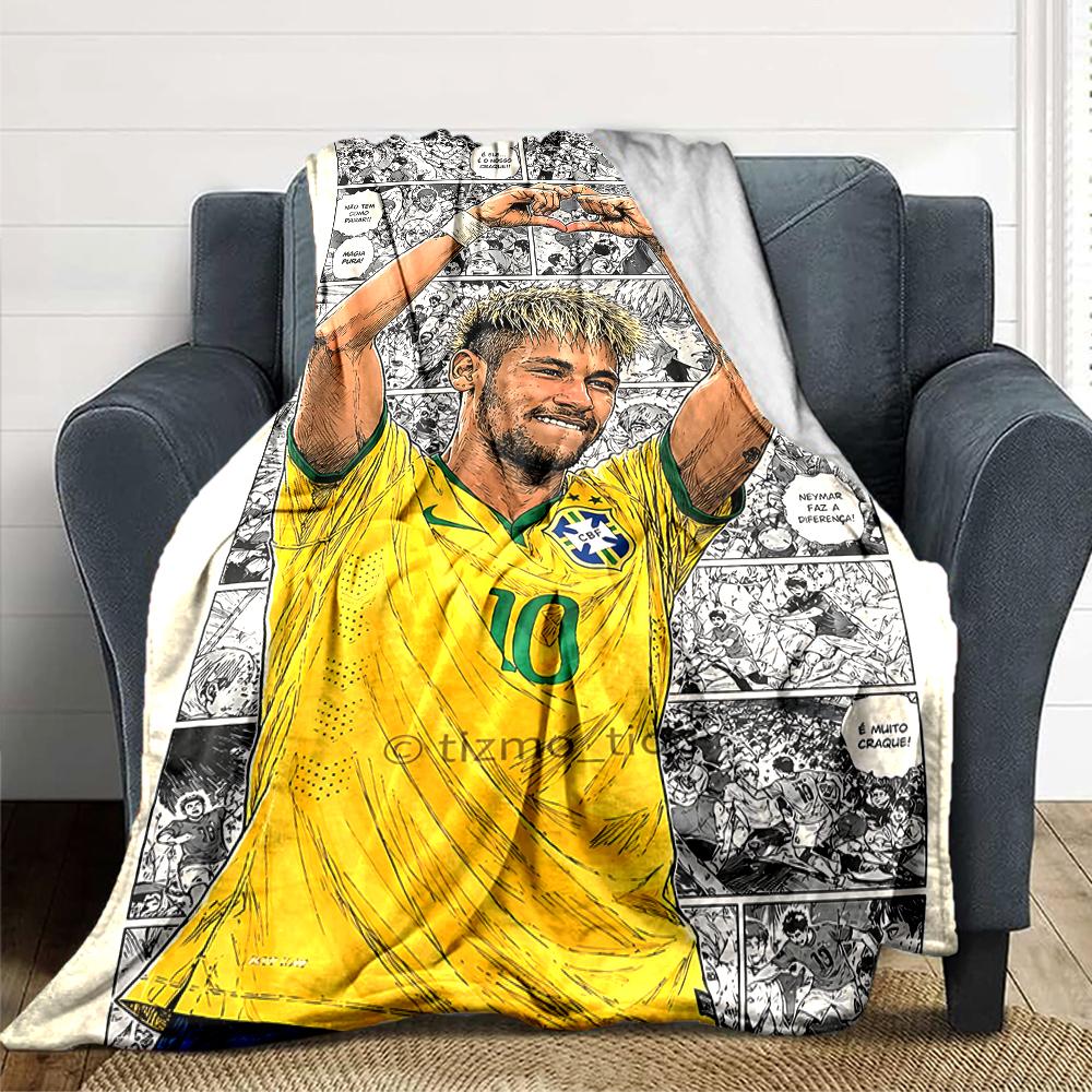 Football Legend Celebration Pose printed flannel breathable and warm blanket, a stylish home gift, suitable for home, office and bedspread use. 15a138