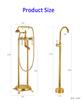 Gold Brass Floor Stand Bathtub Shower Faucet Swivel Spout Bathroom Jade shower faucet Mixers Tap Jade Standing Bathtub Faucet