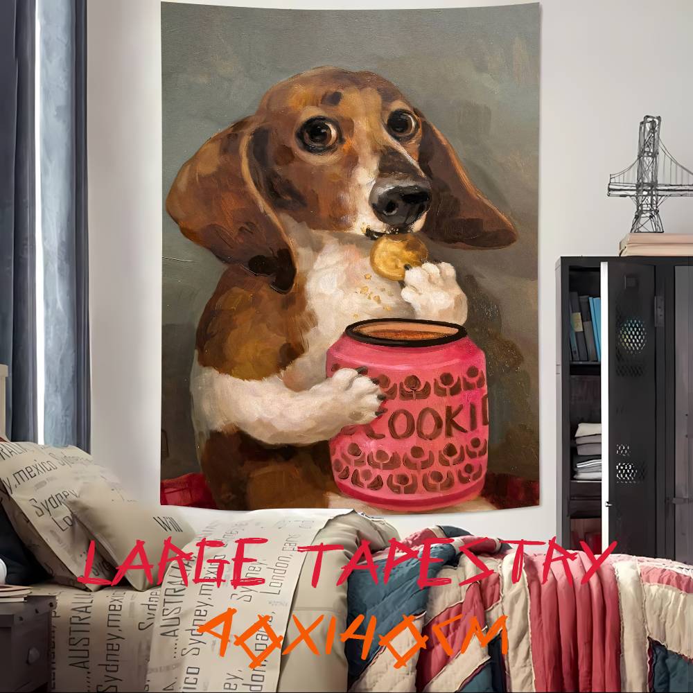 Funny Fashion Dog Cat Art Tapestry Decoration Bedroom Dormitory Background Cloth Holiday Home Party Living Room Club Tapestry