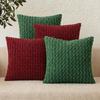 Federa Cuscino Decorativo in Velluto a Coste con Bolle 3D, Colore Unito Testurizzato, Disponibile Singolarmente e in Set da 4 Pezzi per Divano, Camera da Letto, Arredamento Casa