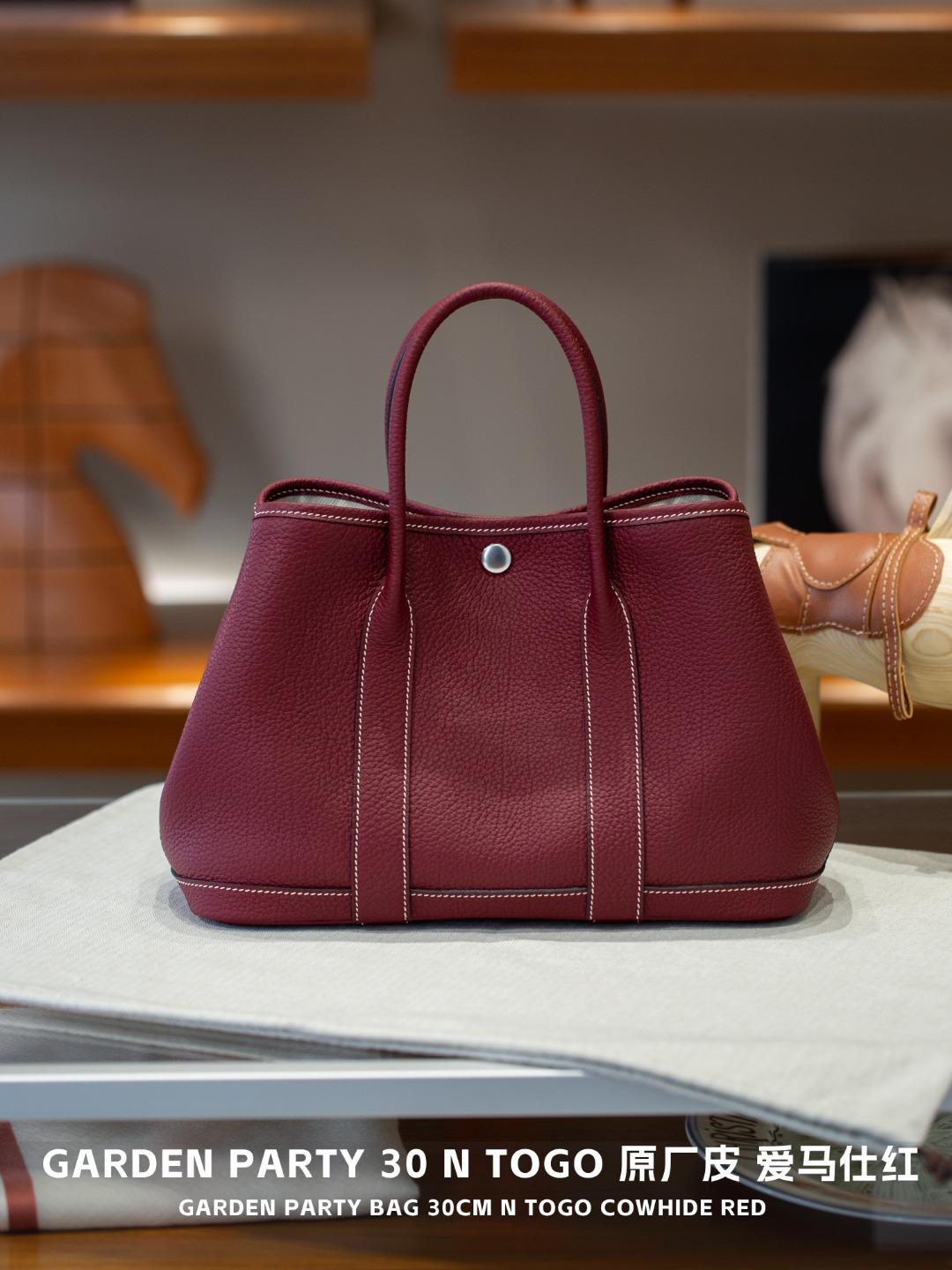 

Садовая вечеринка30 Шляпа ручной работы Верхняя воловья кожа Мини модная сумочка 30cm вино красного