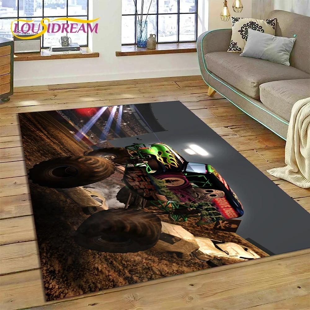 Monster Truck Monster Jam Cartoon Carpet Rug for Bedroom Living Room Home Sofa Decoration,Children Game Large Decor Floor Mat