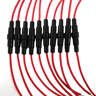 10 vnt. 5X20Mm saugiklio laikiklio korpusas, įmontuojamas į laidą, sraigtinio tipo, su laidu