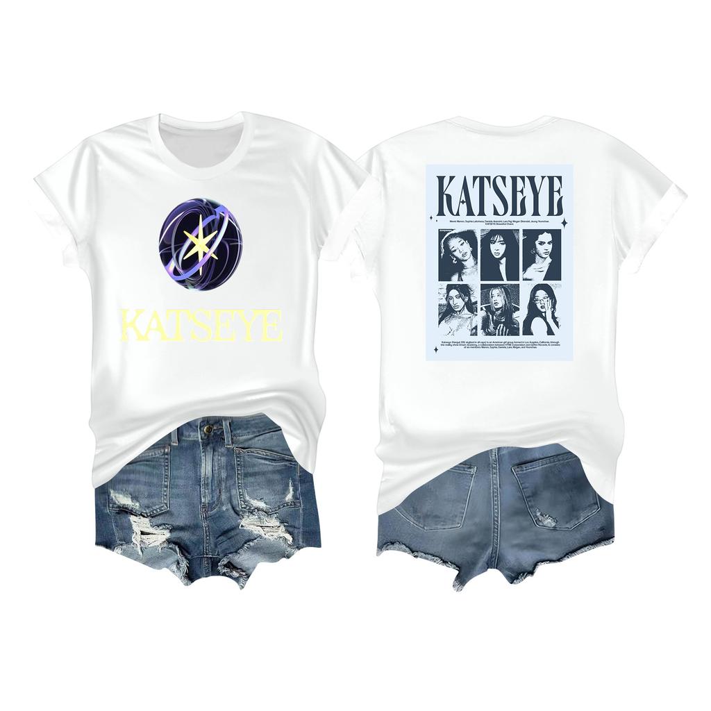 Women's Casual Printed T-shirt Round Neck Pullover Short Sleeve Top