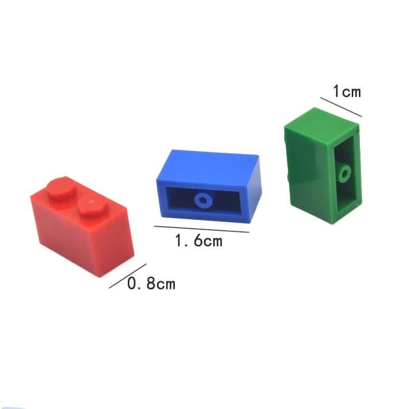 40PCS Thick 1x2 Dots Bricks DIY Building Blocks Figures Educational Creative Size Compatible with 3004 ABS Toys for Children